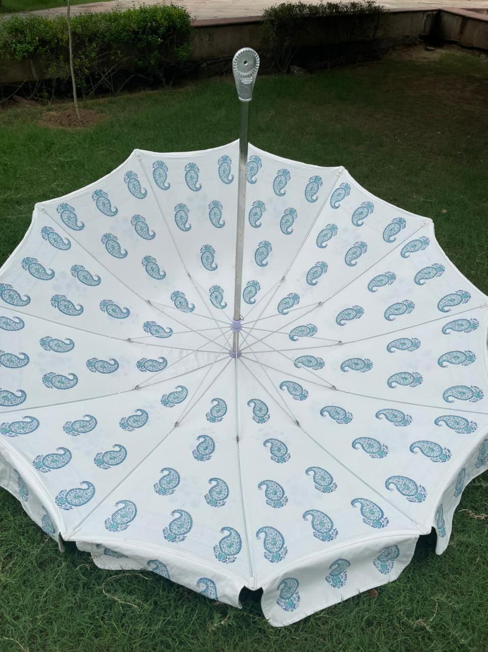 premium quality Block printed garden parasols- beach umbrella floral outdoor umbrella