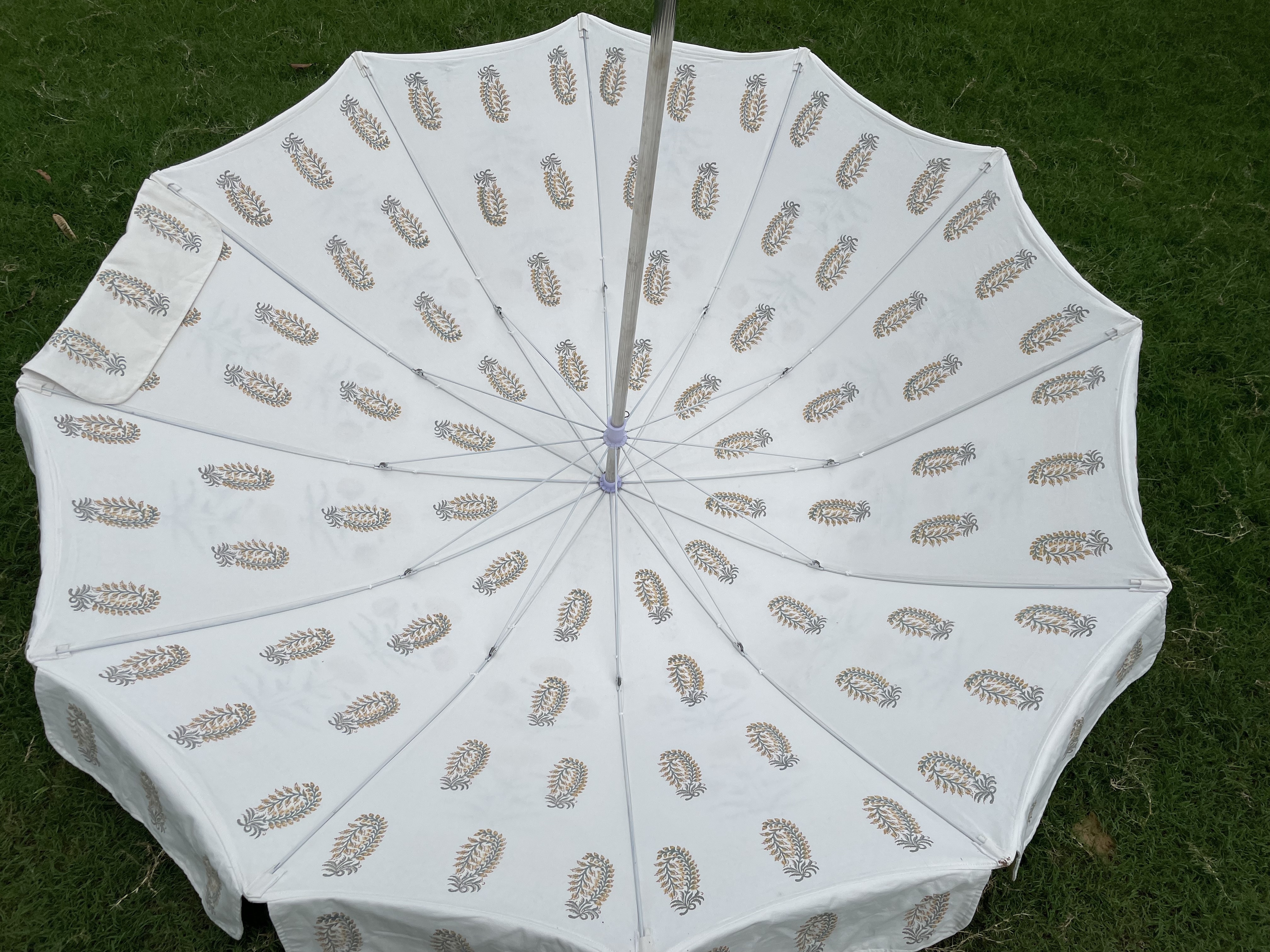 Floral - Indian handmade traditional umbrellas parasols Hand block printed garden umbrellas from India