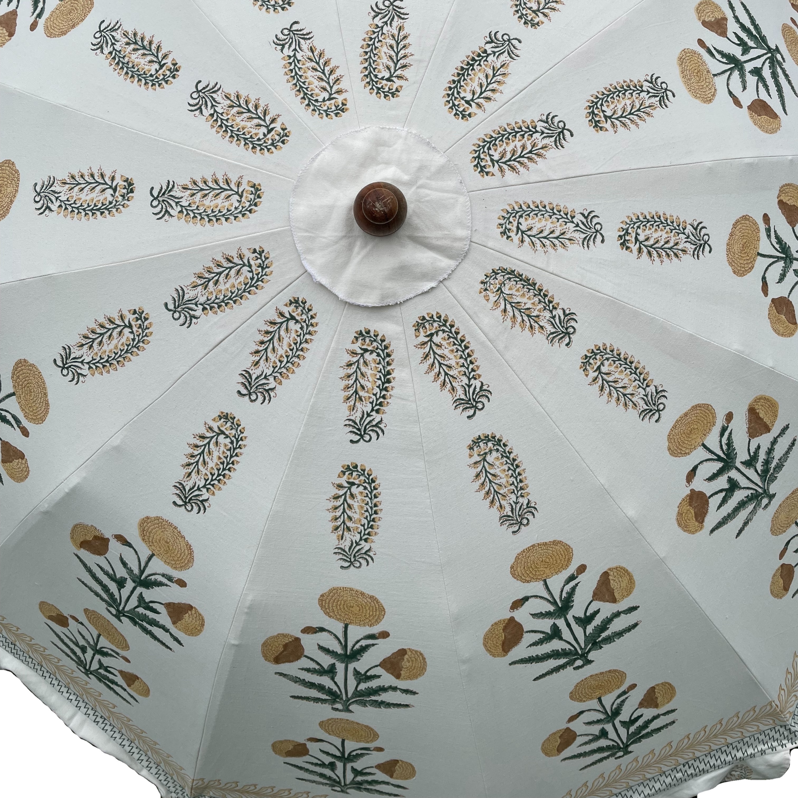 Floral - Indian handmade traditional umbrellas parasols Hand block printed garden umbrellas from India