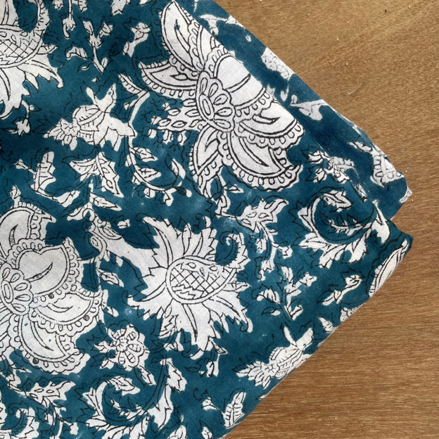 Hand Block Print Cotton Cambric 60X60 Running Fabric Traditional Jaipuri Print Cotton Fabric