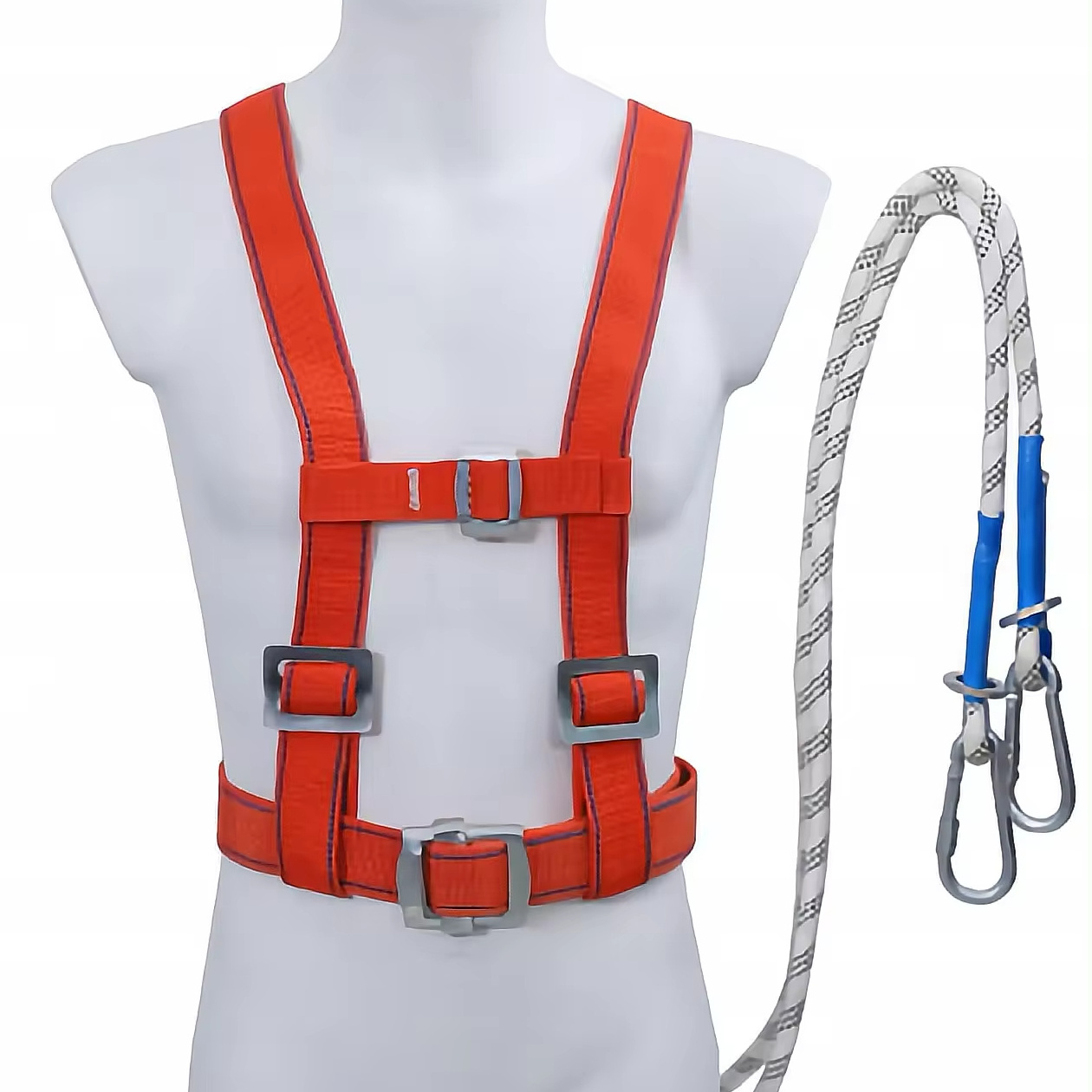 Safety harness double hook 2m ropes Three point for high-altitude work safety harness with small hooks