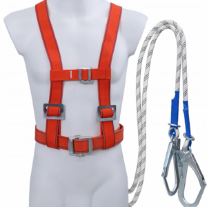 Fall protection Three point for low-altitude work safety harness with two large hooks and 3m ropes