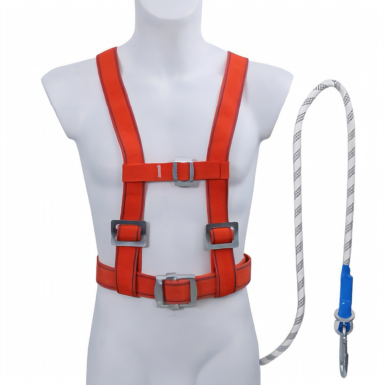 Safety harness double hook 2m ropes Three point for high-altitude work safety harness with small hooks