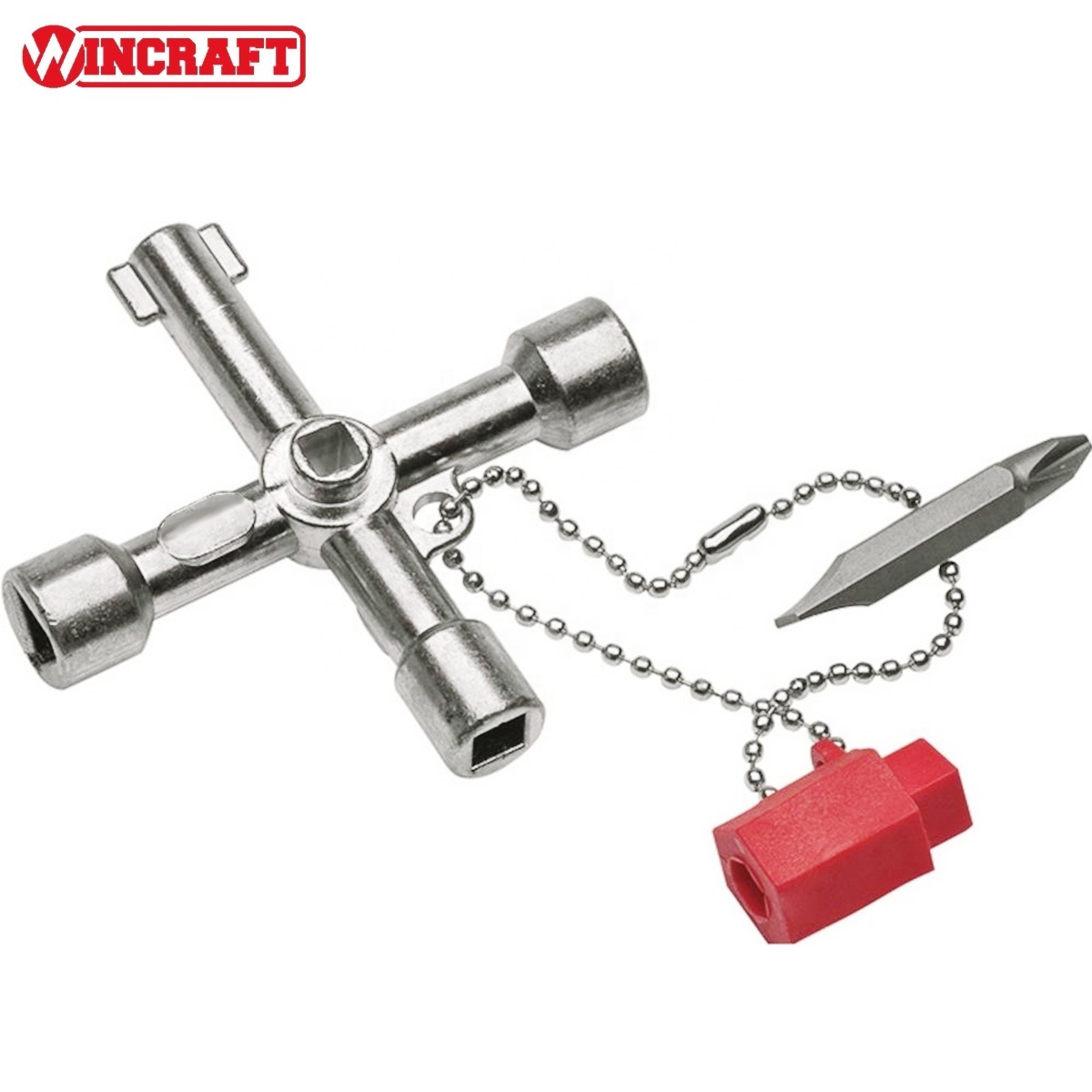 Multifunctional Die-cast Zinc Cross Radiator Key with 1/4