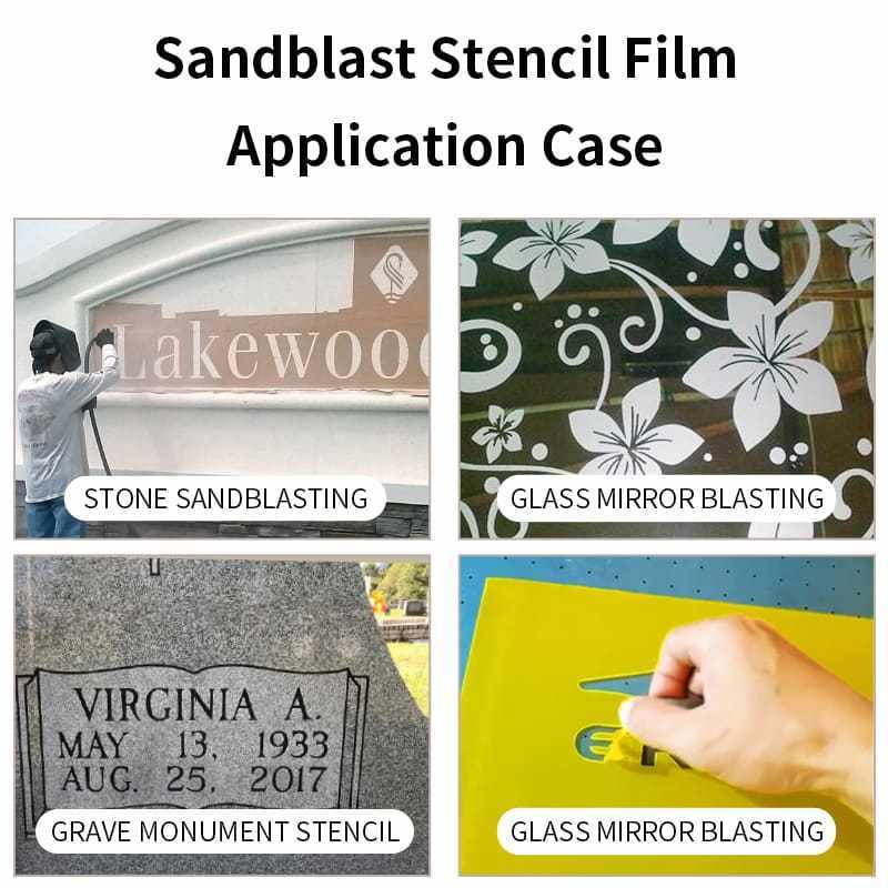 Vinyl Sandblast Stencil Film For Granite Monument Headstone Stone Wood Brick Glass