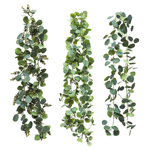 MAN Artificial Green Willow Wall Hanging False Flowers Rattan Vine Green Plant Wall Living Room Indoor Green Plant Leaves Decor