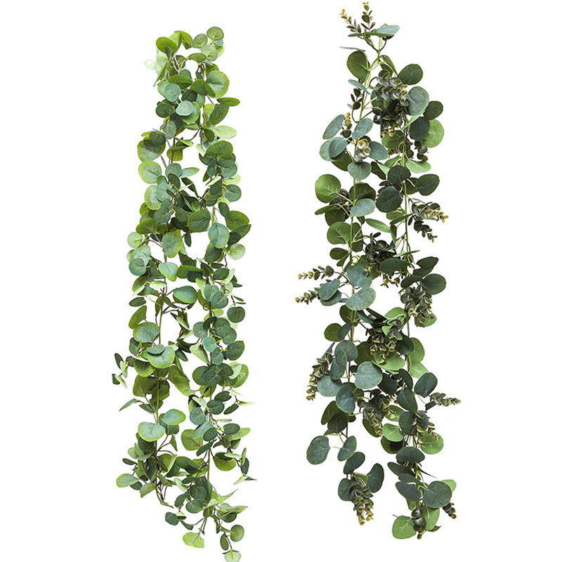 MAN Artificial Green Willow Wall Hanging False Flowers Rattan Vine Green Plant Wall Living Room Indoor Green Plant Leaves Decor