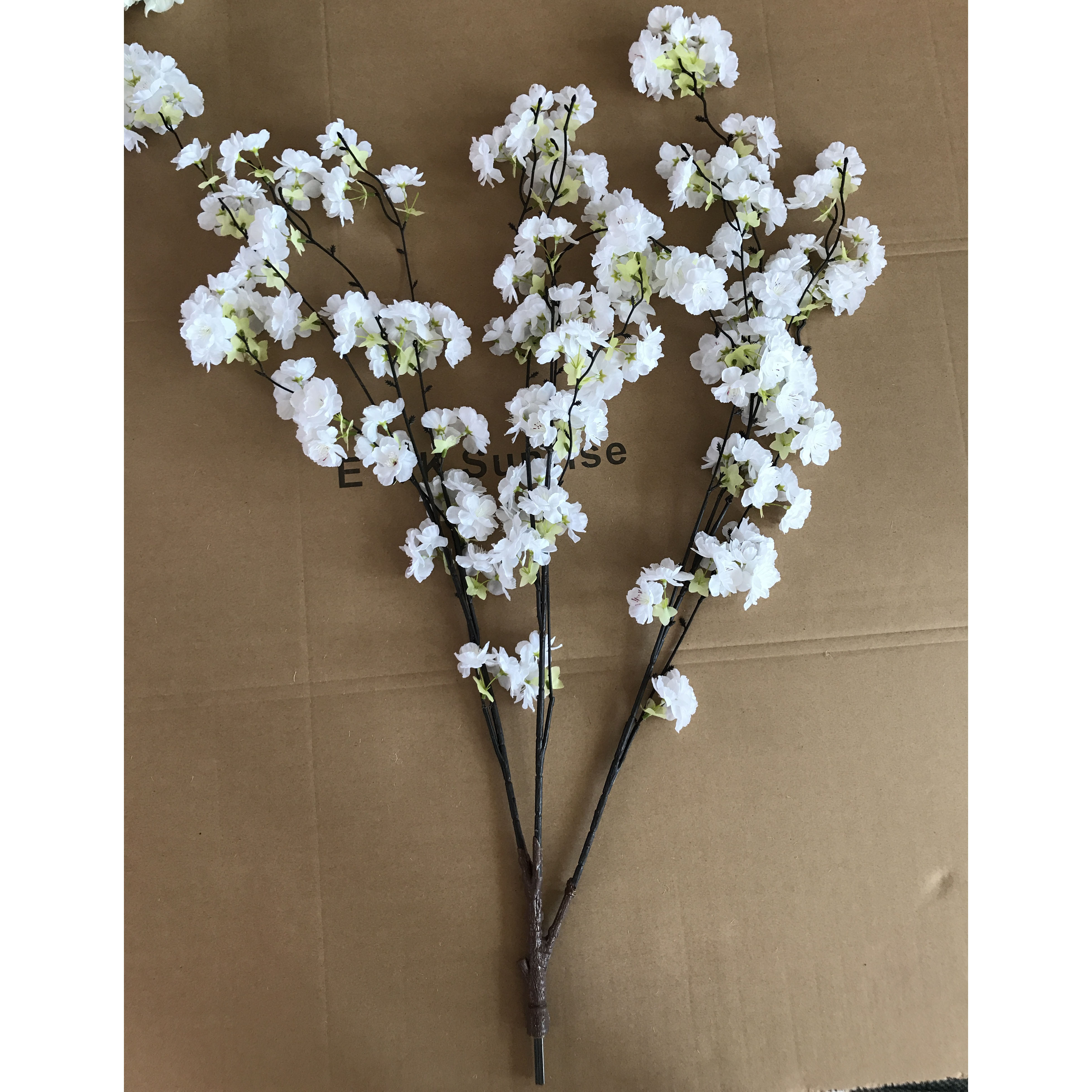 MAN White Cherry Blossom Branches Cherry Tree Plastic Flower Wedding Decoration Pear Flower Living Room Tree Vine