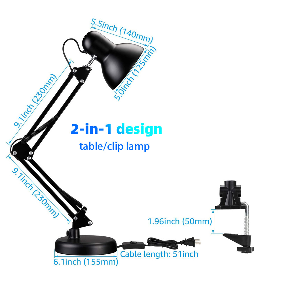 Best selling led desk lamp adjustable gooseneck with clamp architect swing arm for study