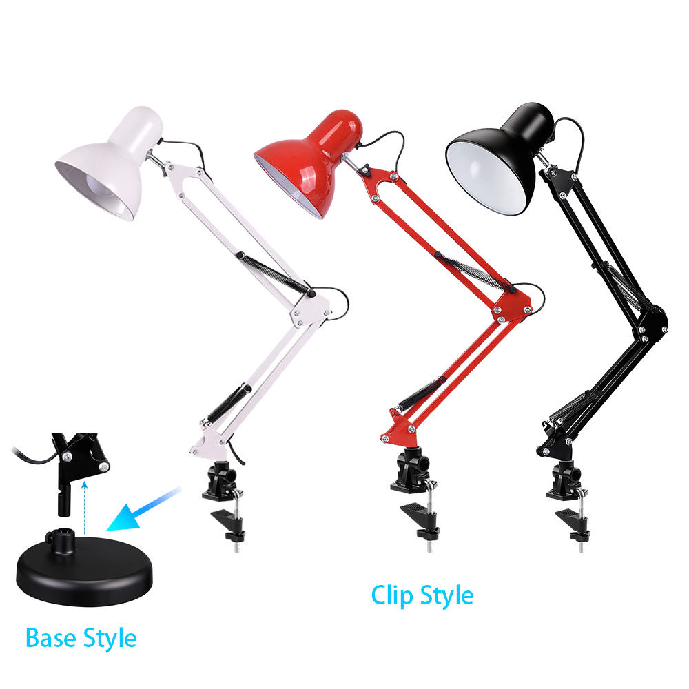 Eye protection reading room bedroom live led room lamp gooseneck clip on swing arm metal clamp desk lamp