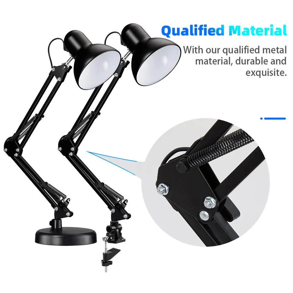 Nail beauty salon use Modern Flexible desk Lamps Iro sallon Lights Reading Light Long Swing Arm Black/White LED Home Table Lamp