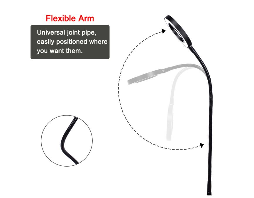 New Modern folding long swing arm led light table lamp 12W eye protection flexible table desk lamp with 5X magnifier