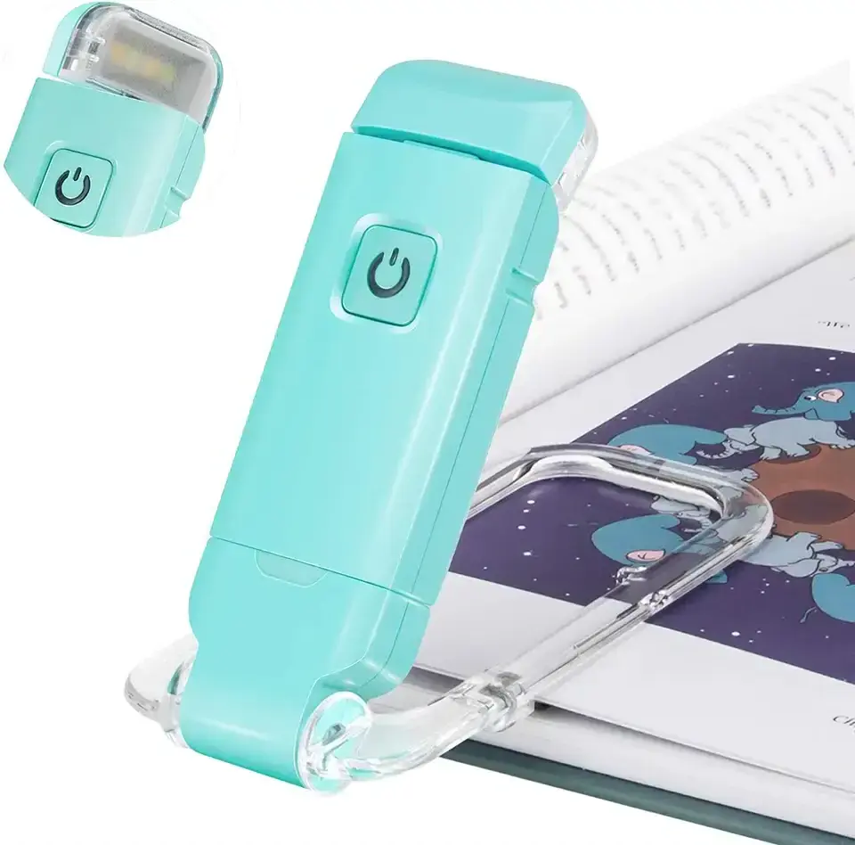 Folding Mini LED Book Reading Light USB Rechargeable Clip On Bookmark Light With Clip Portable Dimmable for Reading