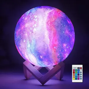 8cm room decor gift  remote touch control star night light home decoration 3d 16 colors table customized moon lamp