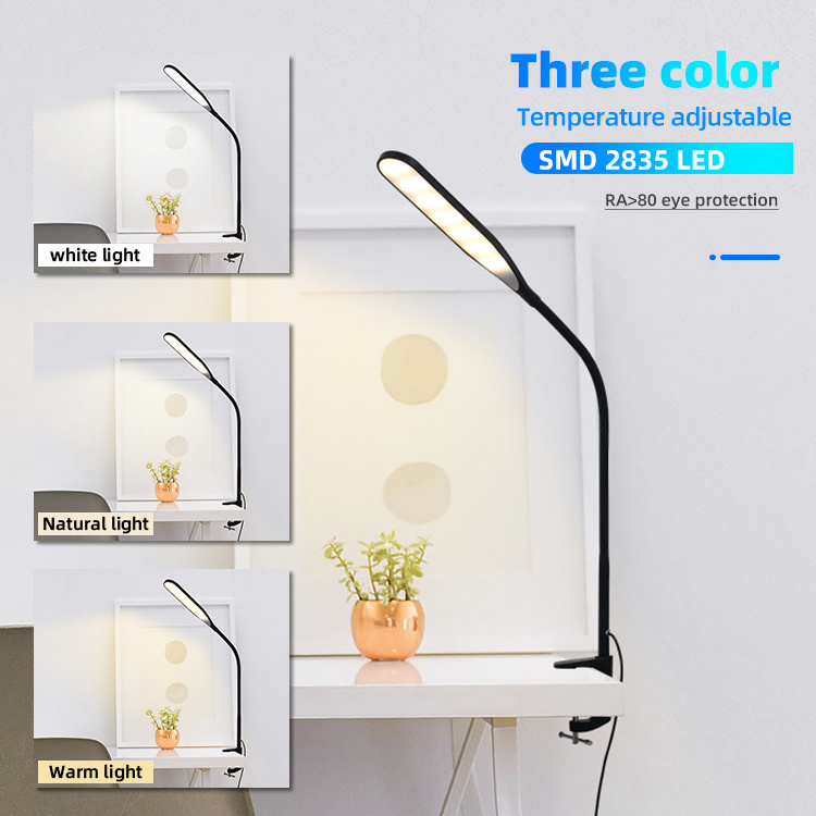 Hot sale battery operated soft gooseneck 360 degree rotating learning line switch nail desk light lamp