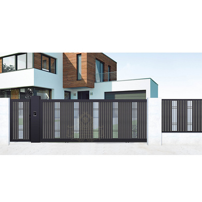 Competitive Price Security Customized Swing Fence Metal Aluminum Wrought Iron Garden Gate With Remote Control