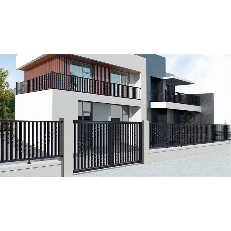 Competitive Price Security Customized Swing Fence Metal Aluminum Wrought Iron Garden Gate With Remote Control