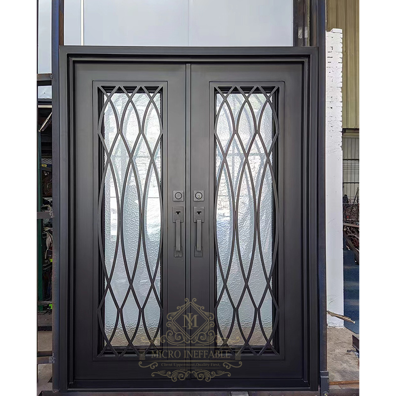 Restaurant Classic Design Manufacture Fire-related Double Cast Iron Doors With Keyhole