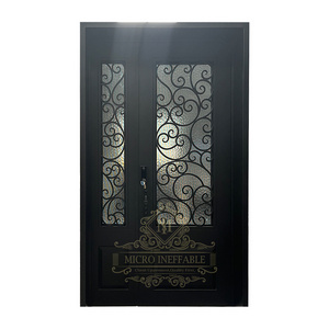 Good Market Ready Sale Exterior Door Double Ornamental Wrought Iron Door Front Entry Door