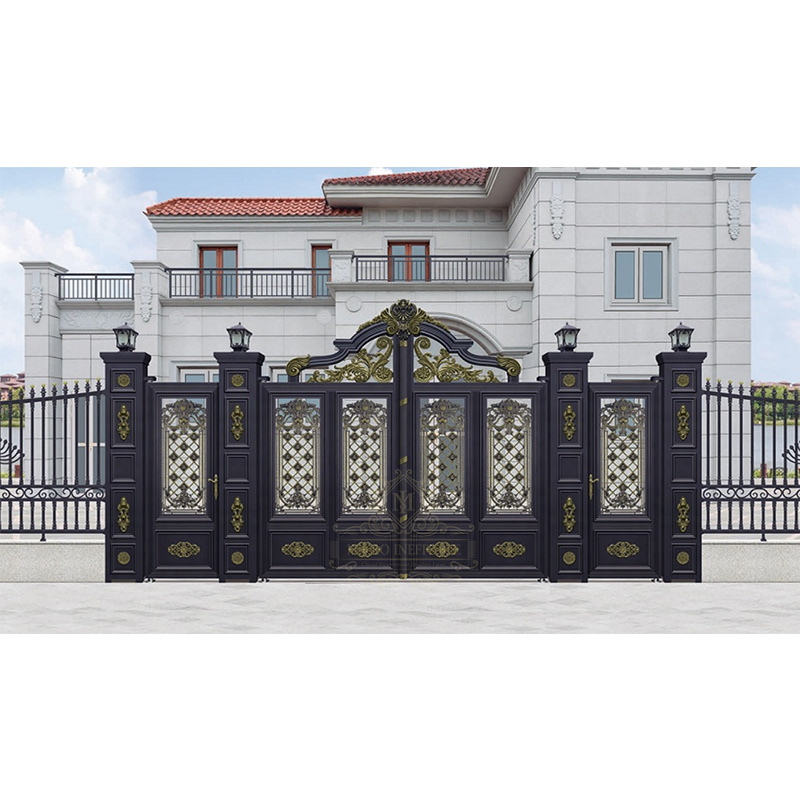 Popular Style High Quality Fence Garden Driveway Outdoor Metal Wrought Iron Electric Sliding Gate With Motor