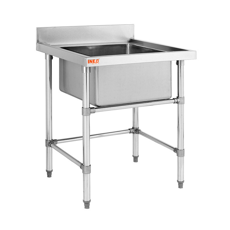 Hotel Restaurant Kitchen Single Bowl Commercial Stainless Steel Sink Table