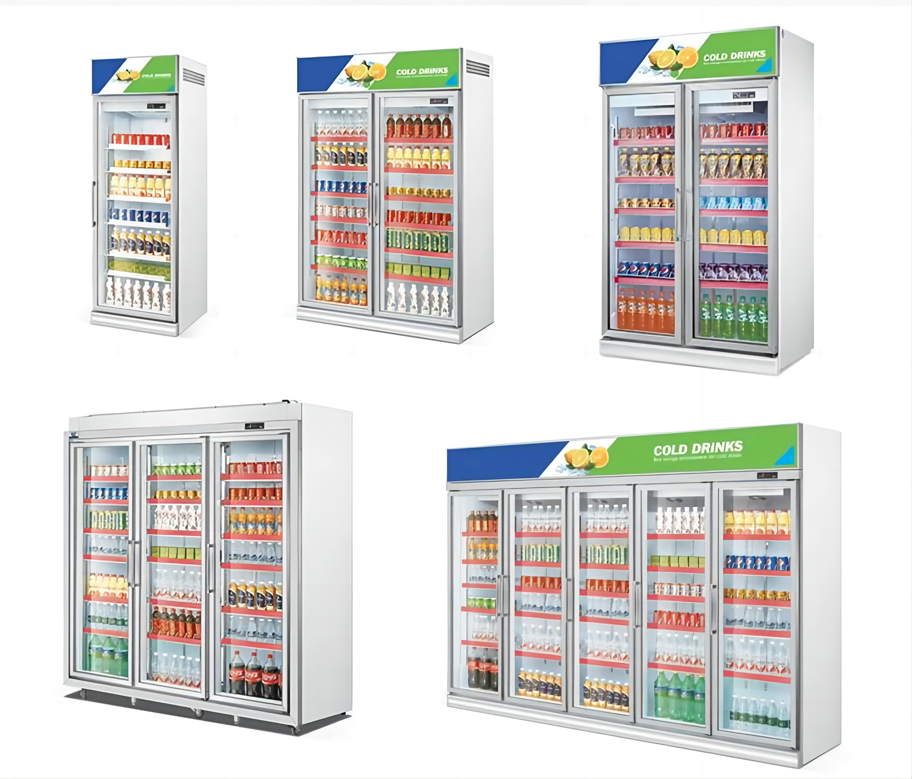 Display Pepsi Freezer Glass Door Refrigeration Upright Display Chiller Fridge Cold Drink Showcase Display Fridge