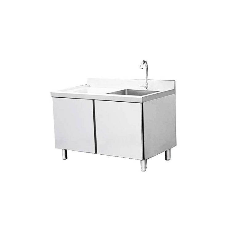 European Style Restaurant Stainless Steel Kitchen Sink With Bottom Cabinet