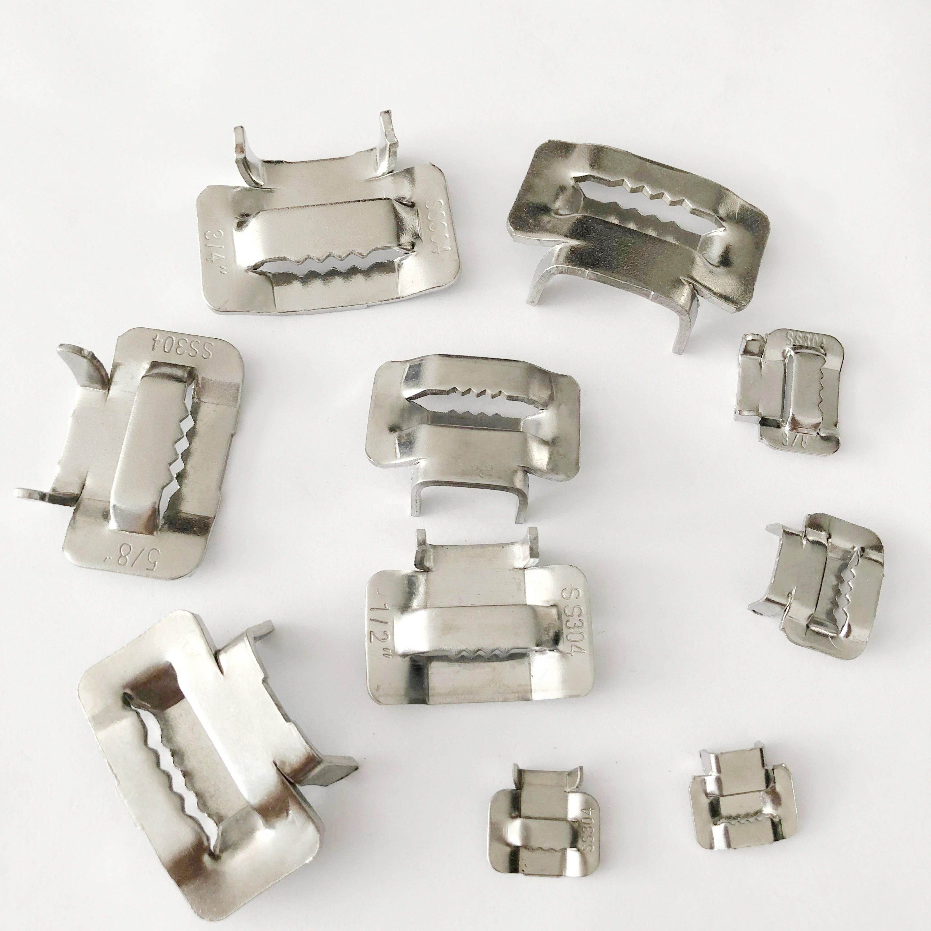 Electrical Wiring Equipment - Tie-In Steel Belt Use Cable Strapping Buckles 1/4 '3/8' 5/8 '3/4 