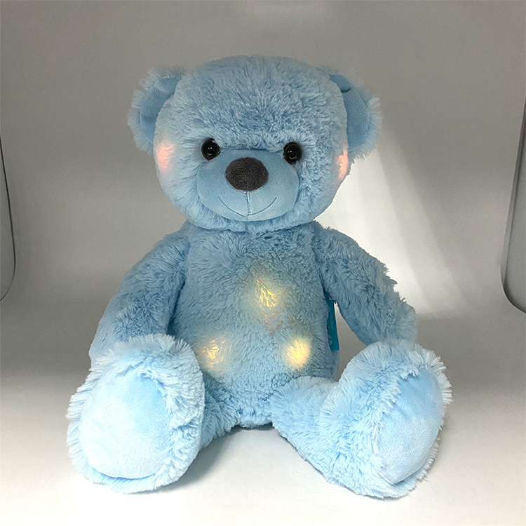 OEM Electric Musical Stuffed Animal Cute Soft Cartoon Bear LED light up Plush Toy