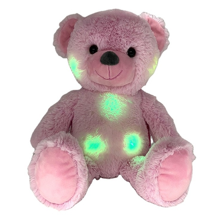 OEM Electric Musical Stuffed Animal Cute Soft Cartoon Bear LED light up Plush Toy