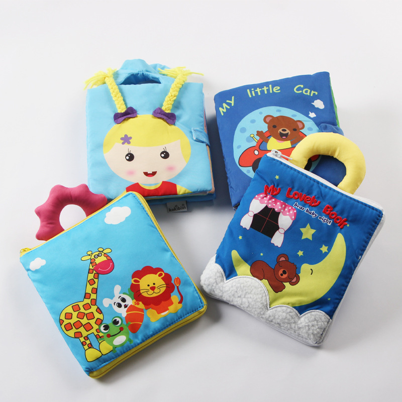 wholesale New children's toys tear-off bear good night cloth book baby toys early education enlightenment baby cloth book