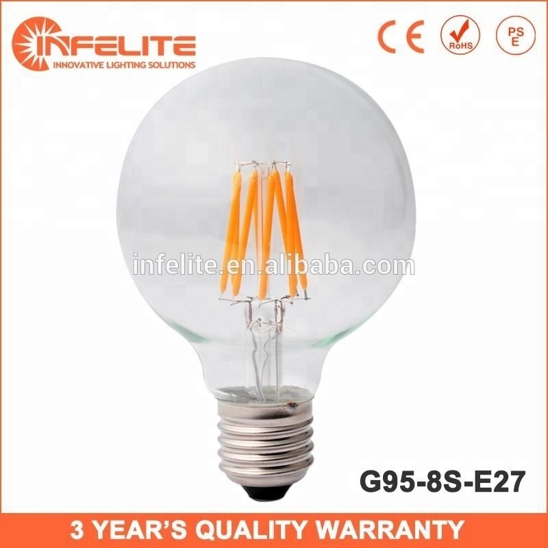 IN-G95-8-E27 Vintage LED Filament Globe Lamp Light G35 G45 G80 G95 G125G225 E26 E27 B22 2W 4W 6W 8W LED Filament Bulb G95 8W E27