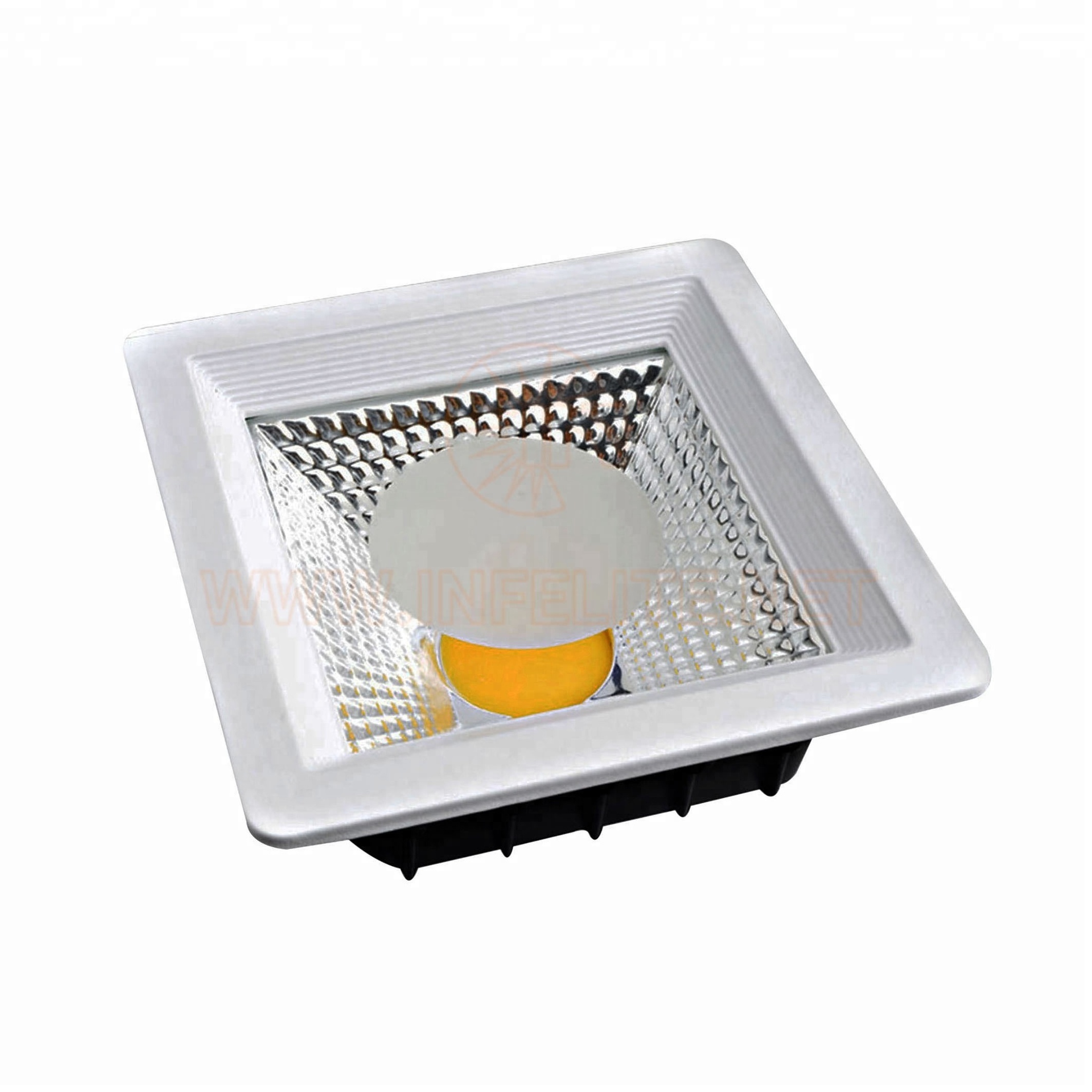 IN-DL108 Square Recessed Indoor Office Store Die Cast Aluminum 8W 10W 15W 20W 30W COB LED Ceiling Downlight Down Light Fixture