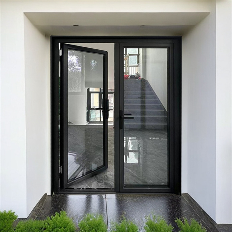 High Quality Customized Soundproof Aluminum Doors And Windows Glass Swing Door