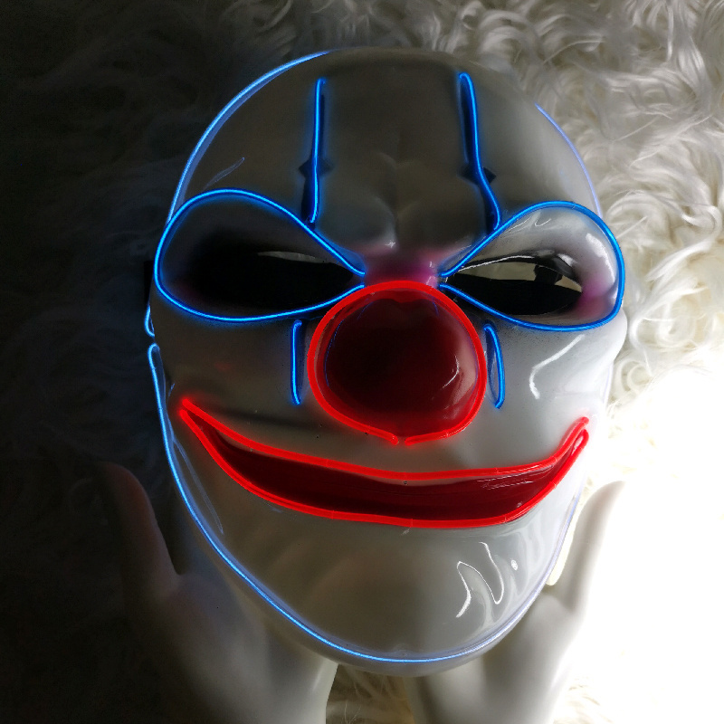 Plastic Clown Mask Blue Eye Red Nose Hand Painted For Party  Beautiful plastic clown party mask