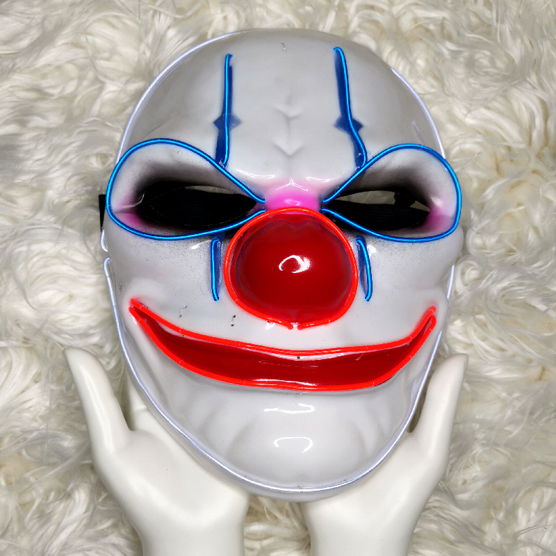 Plastic Clown Mask Blue Eye Red Nose Hand Painted For Party  Beautiful plastic clown party mask