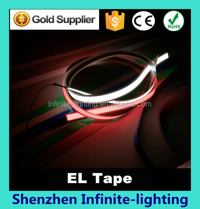 Electroluminescent Tape Glowing EL lighting tape, Wonderful Flashing EL tape , El strip light