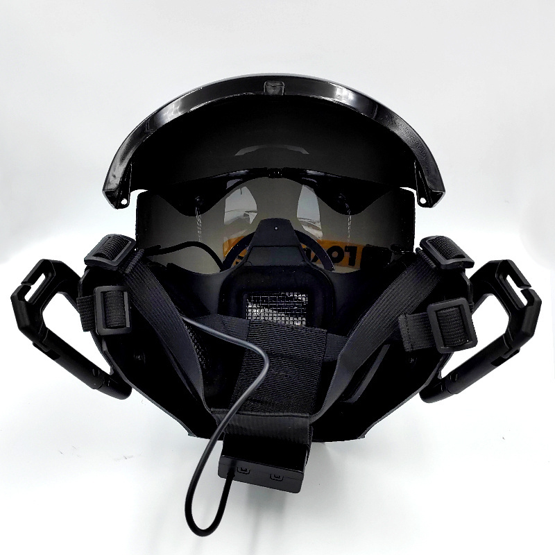 Black Cyberpunk Mask, Halloween Cosplay Costume Knight Mask, Futuristic Techwear Helmet Cool Cyber Mask