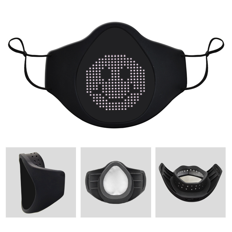 Shenzhen Supplier LED Display Screen Fall Face Mask APP Message Programmable Shining Mask