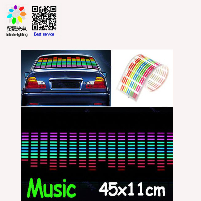 Hot sale el flashing flag equalizer 3d el car sticker wholesale