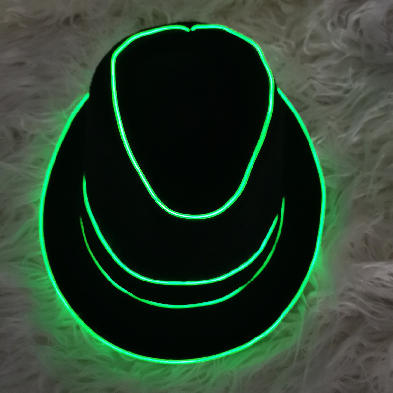 Rave Wear Wire Fedora Hat Flex Fit Electric Hat Adult Luminous Snapbacks Caps For Christmas Halloween Carnival Party Night Clubs