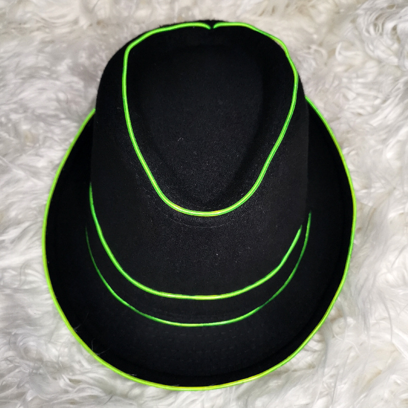 Rave Wear Wire Fedora Hat Flex Fit Electric Hat Adult Luminous Snapbacks Caps For Christmas Halloween Carnival Party Night Clubs