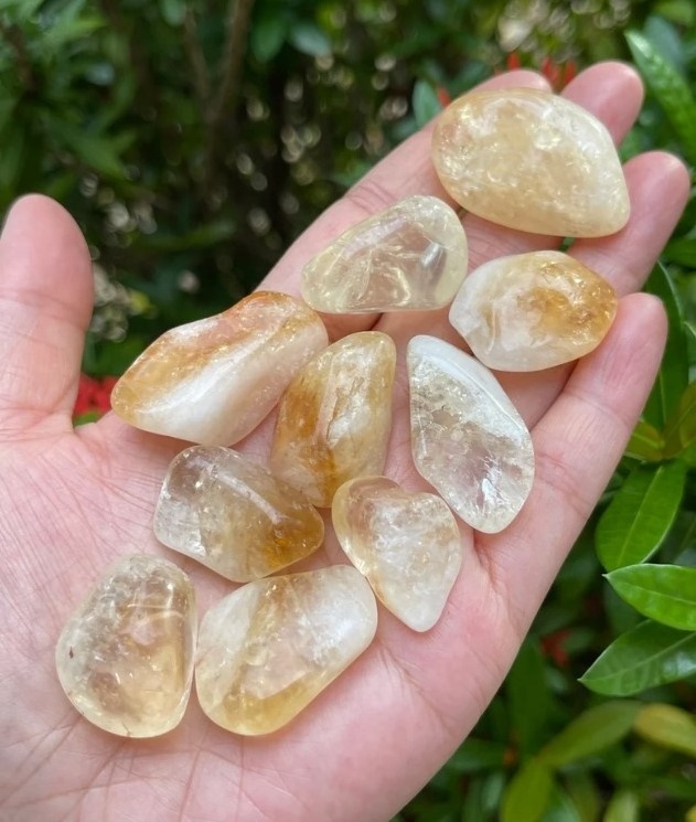 Wholesale Yellow Citrine Tumbled Stones Polished Citrine Crystal Tumble Stones Top Quality Citrine Healing Tumble Stone