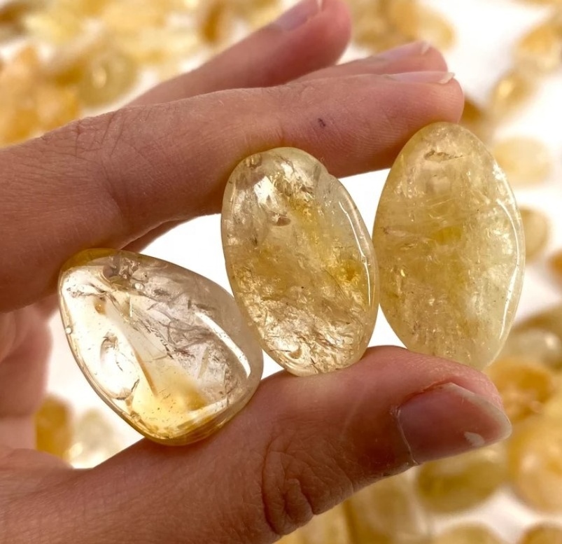 Wholesale Yellow Citrine Tumbled Stones Polished Citrine Crystal Tumble Stones Top Quality Citrine Healing Tumble Stone