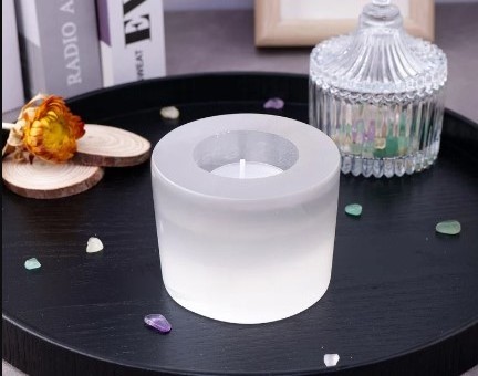 Wholesale Round Shape WHITE SELENITE CANDLE HOLDER Natural Meditation Healing Selenite Crystal Candle Holder For Home Decoration