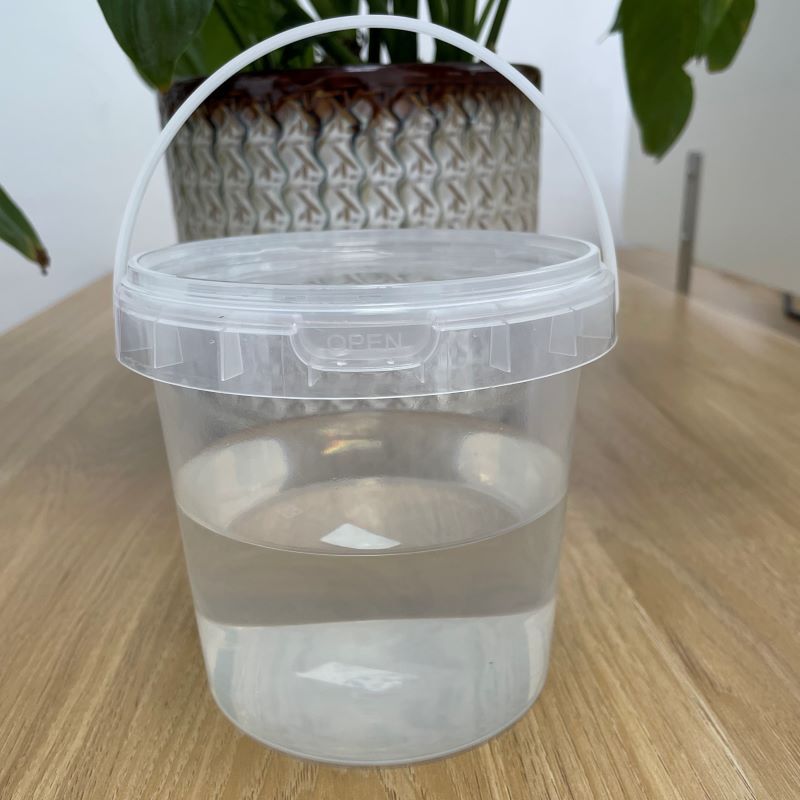 Food grade plastic Barrels Container Transparent White 1L 2L 5L bucket Cream Milk round clear plastic bucket with lid