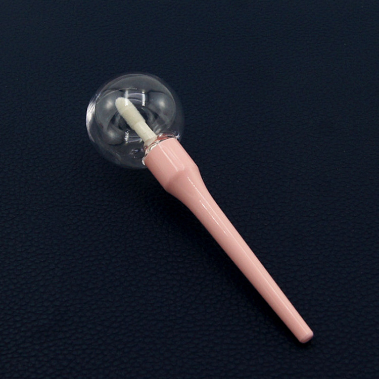 Custom Made Empty Clear Lollipop Shaped Wand Lip Gloss Tube 8ml Lipgloss Tube Packaging Design With Custom Logo