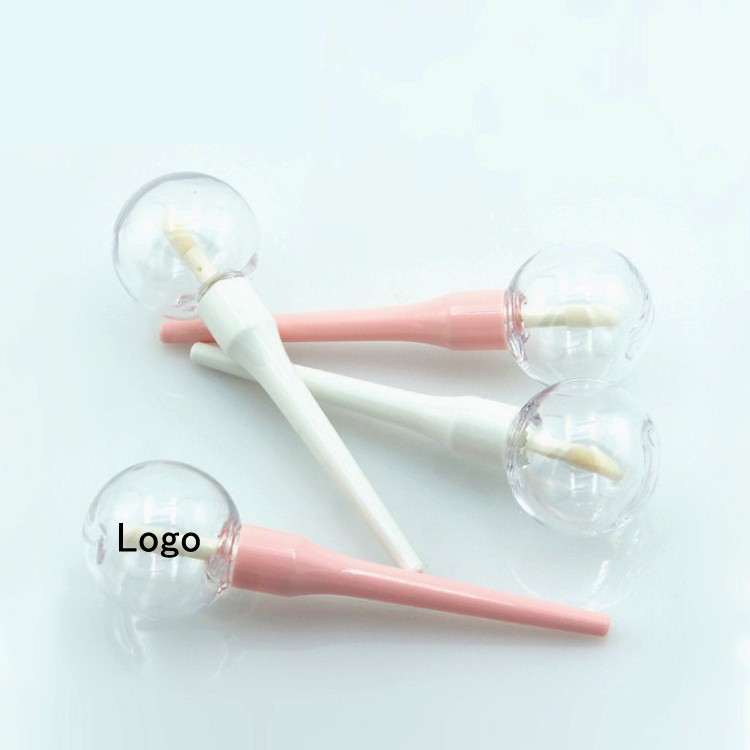 Custom Made Empty Clear Lollipop Shaped Wand Lip Gloss Tube 8ml Lipgloss Tube Packaging Design With Custom Logo