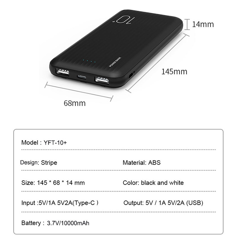 Custom Fast Charge 10000 Mah Powerbank Battery Charger High Capacity Ultra Slim Thin Portable Mobile Mini 10000mah Power Bank