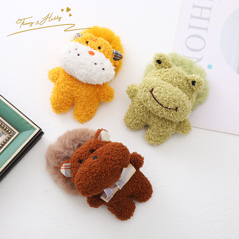 Tracy & Herry Hair Tie For Kids Elastic Hair Accessories Cartoon Plush Frog Rabbit Stuffed Animal Scrunchie Wholesale